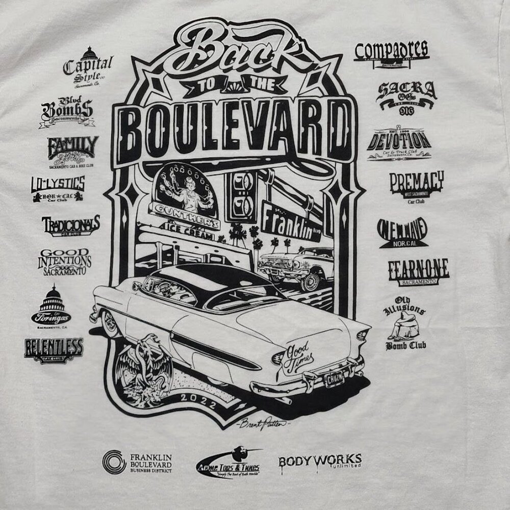 American Apparel Size L T-Shirt Back To The Boulevard Sacramento CA Car Show - Picture 3 of 9